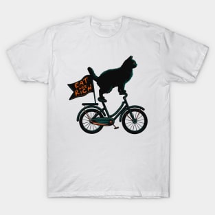 Eat The Rich Cat On A Bicycle T-Shirt